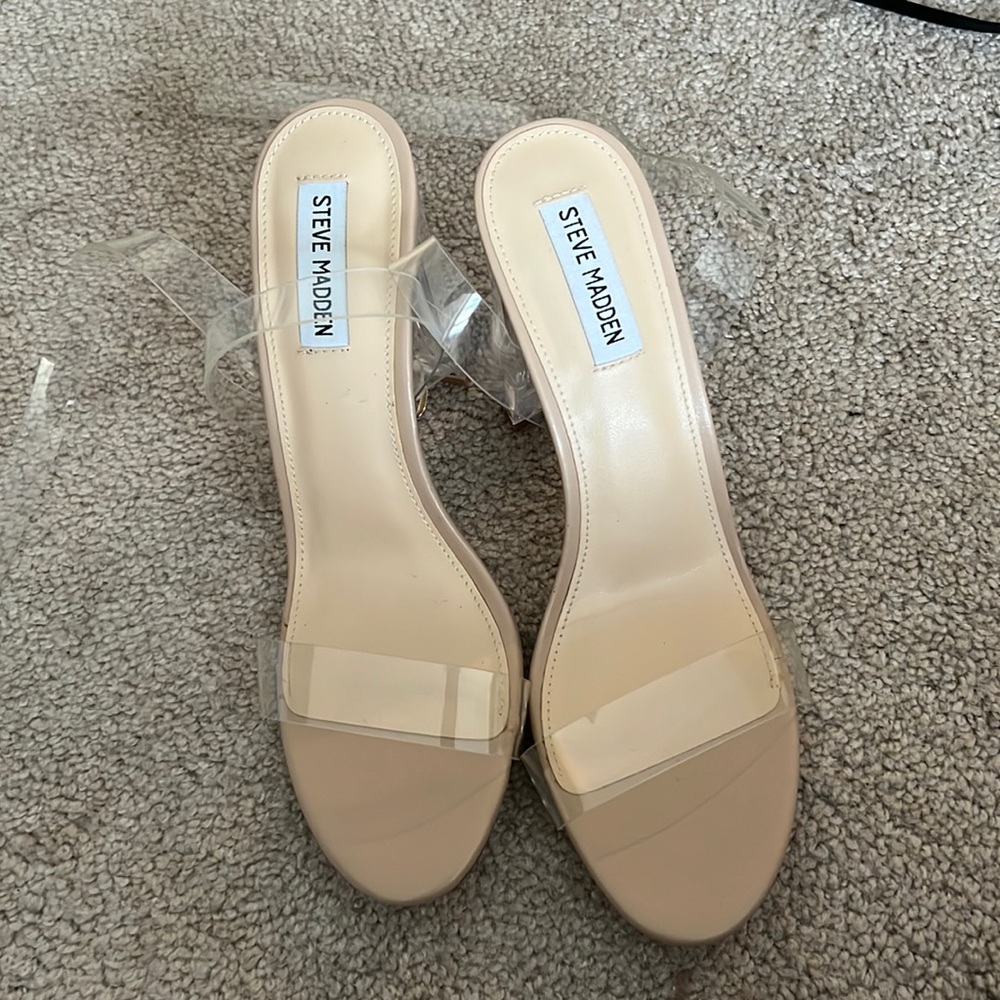 Nude block heels